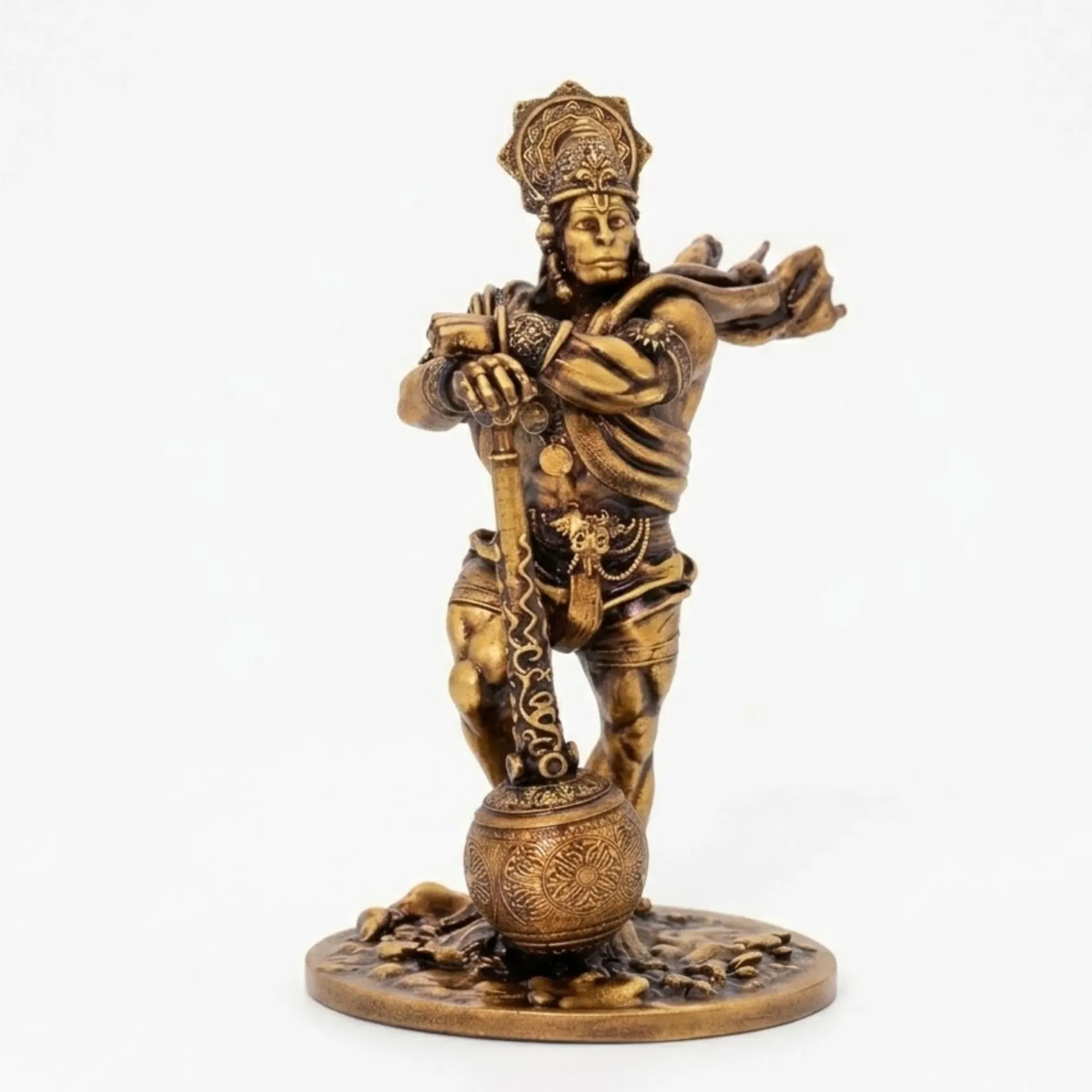 Hanuman Ji Murti Panchmukhi Hanuman Pavan Putra Bajrangbali Murti Bahubali Hanuman Idol for Car Dashboard (Bahubali Hanuman 4 Inch)