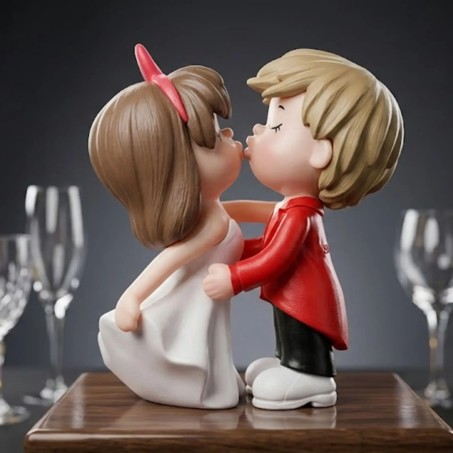 Gift for Girlfriend Boyfriend Multicolor Miniature Romantic Couple Statue Showpiece Valentine Gift for Husband Wife Valentines Day Decoration Items