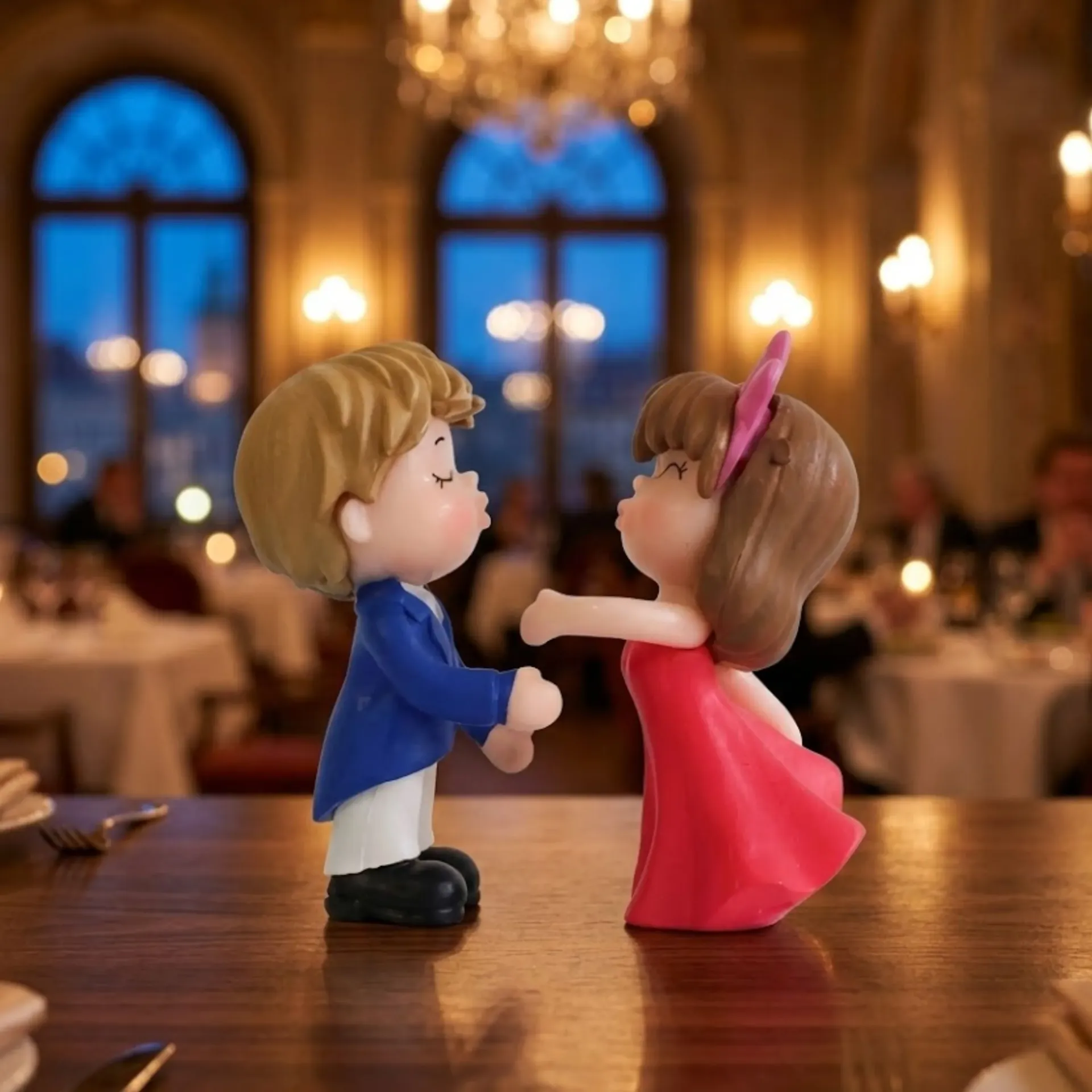 Gift for Girlfriend Boyfriend Multicolor Miniature Romantic Couple Statue Showpiece Valentine Gift for Husband Wife Valentines Day Decoration Items